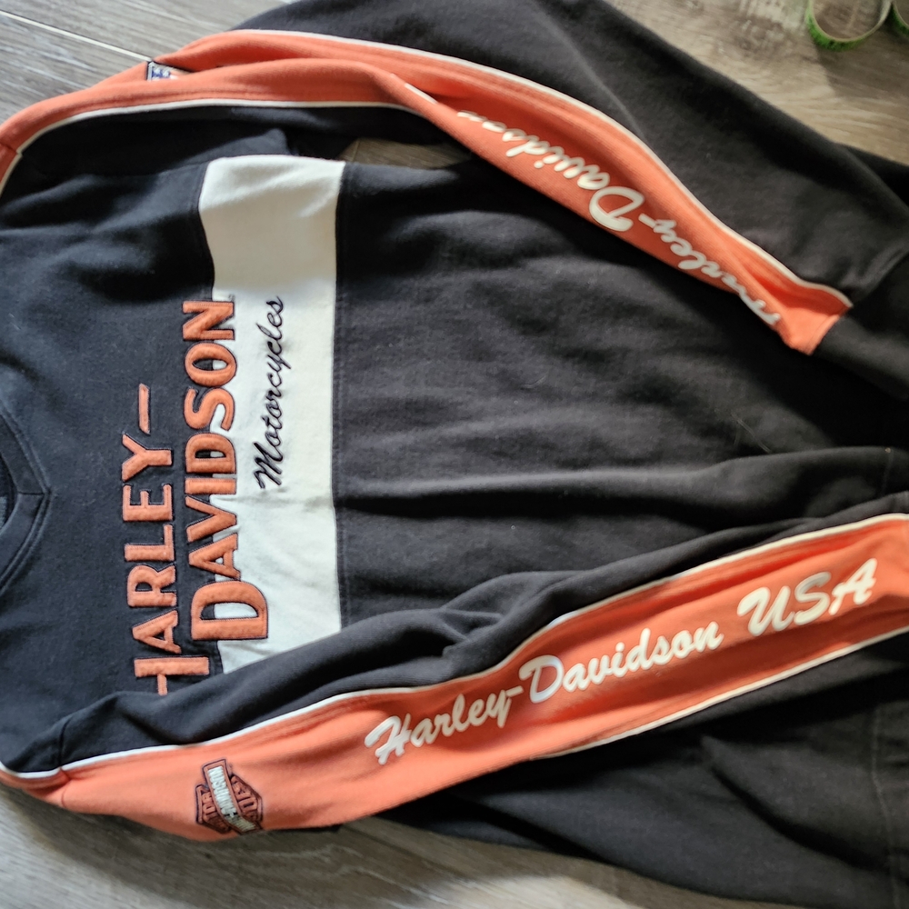 Harley-Davidson Black and Orange Sweatshirt